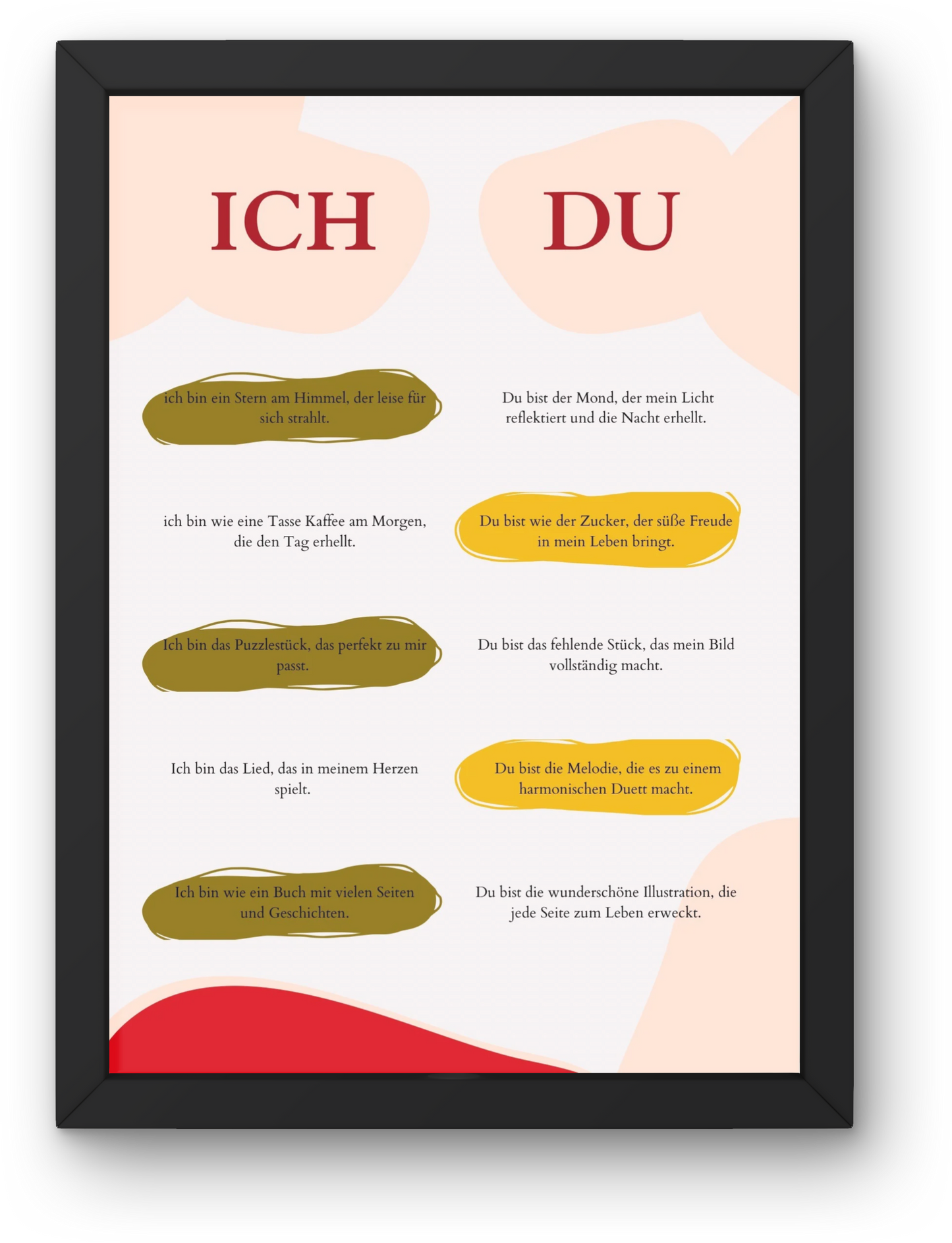 "ICH & DU" Poetisches Wandbild
