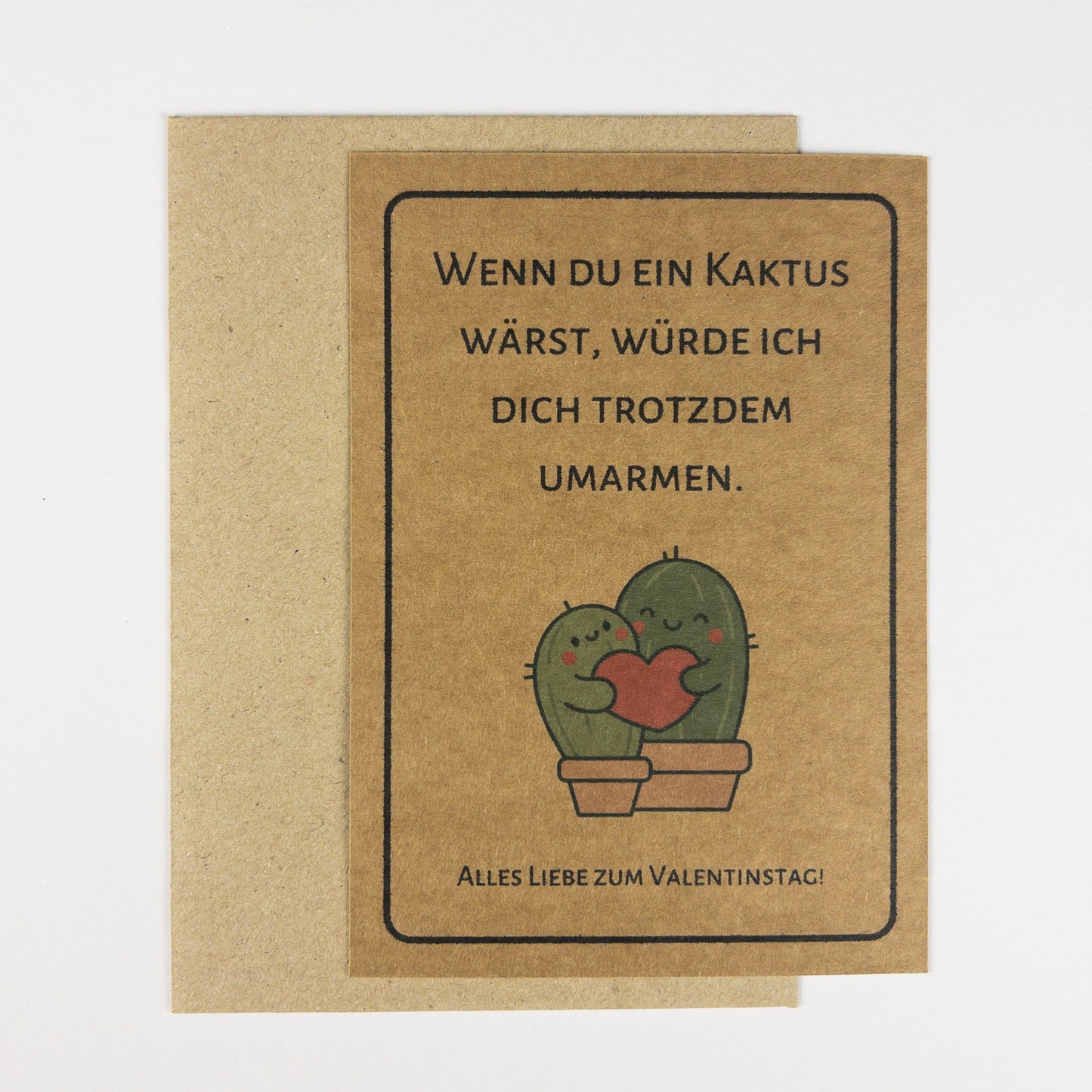 Lustige Valentinstagskarte – Kaktus-Design | Nachhaltig & Charmant