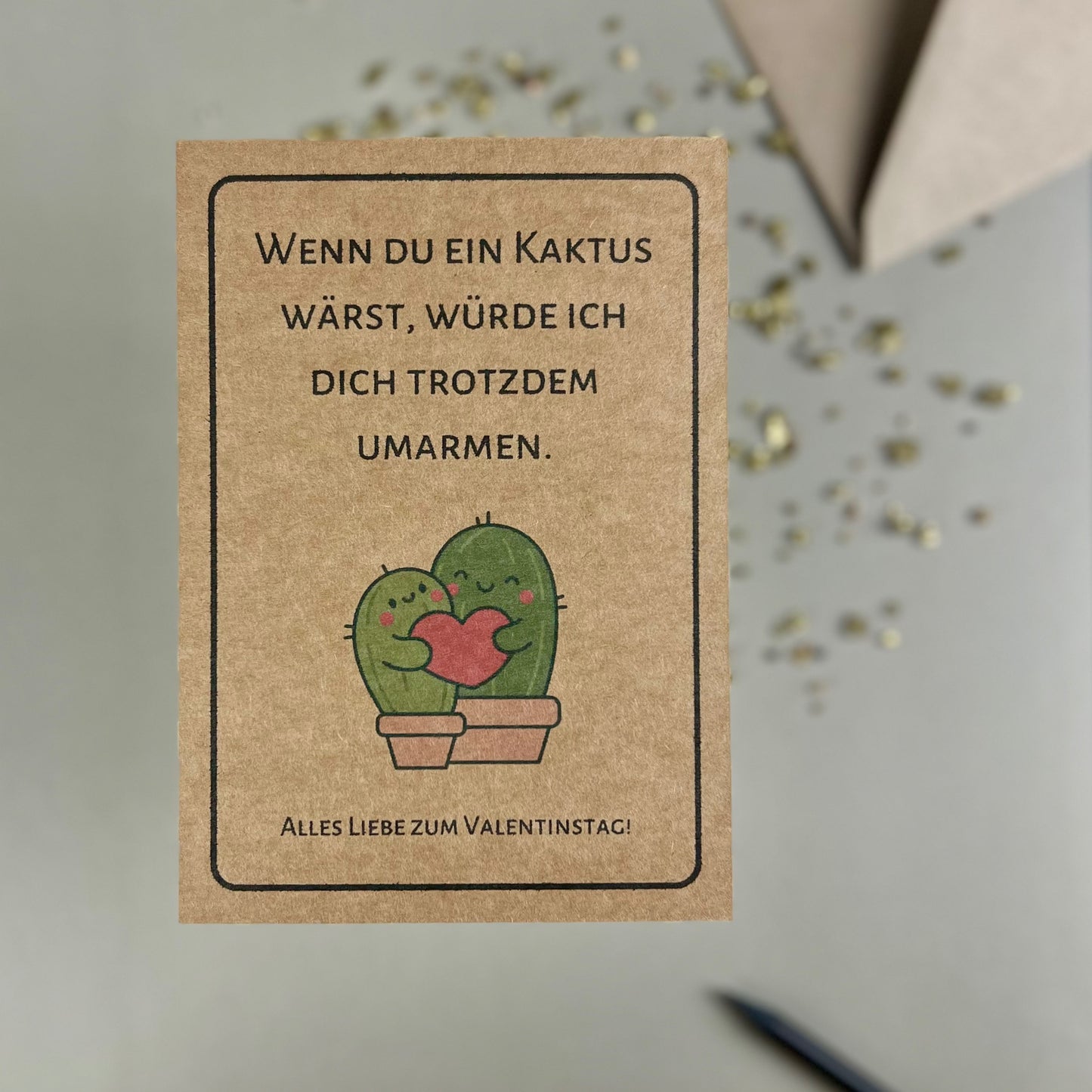 Lustige Valentinstagskarte – Kaktus-Design | Nachhaltig & Charmant