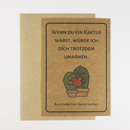 Lustige Valentinstagskarte – Kaktus-Design | Nachhaltig & Charmant